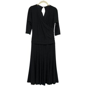 Mesmerize Black Surplice Neckline Half Sleeve Lisa Midi Dress size M